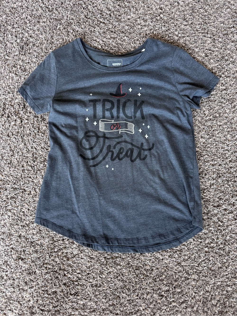 Sonoma Dark Gray 'Trick or Treat' Graphic Tee - Women’s